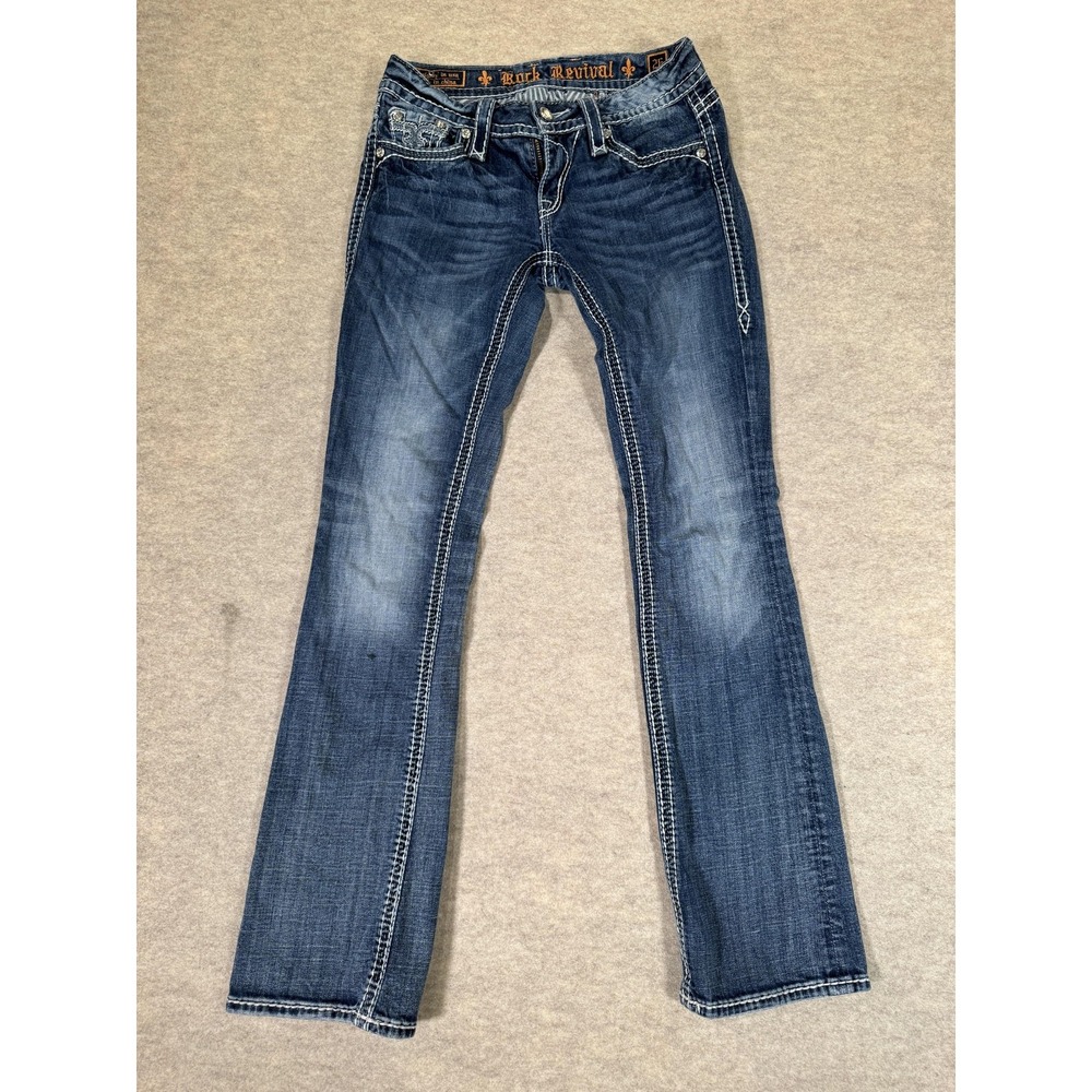 Rock Revival Simona Slim Boot Jeans Womens 26 Medium Wash Bootcut Stretch Denim